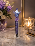 Purple pen with butterfly bead