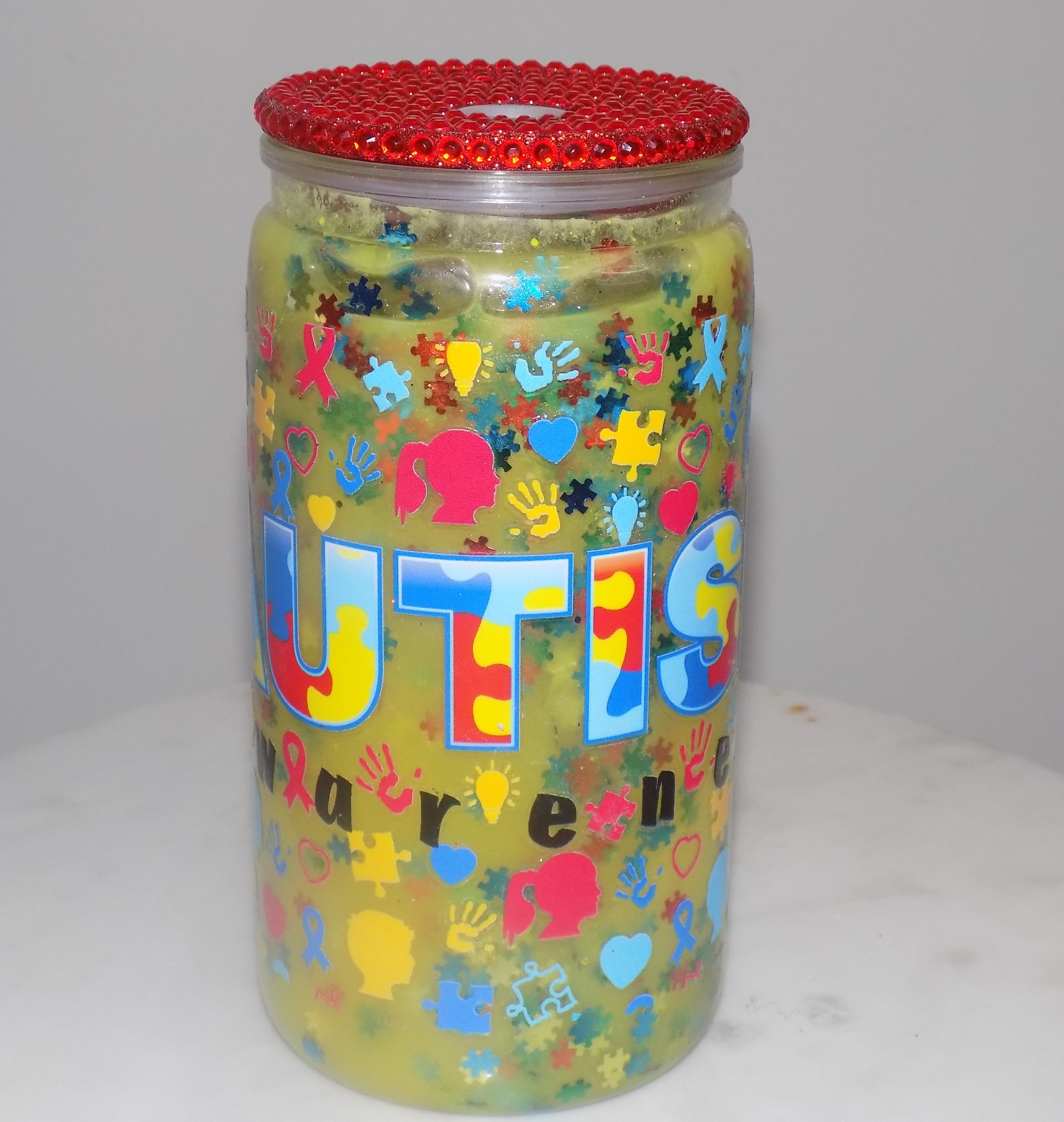 16oz Autism Snow globe Tumbler