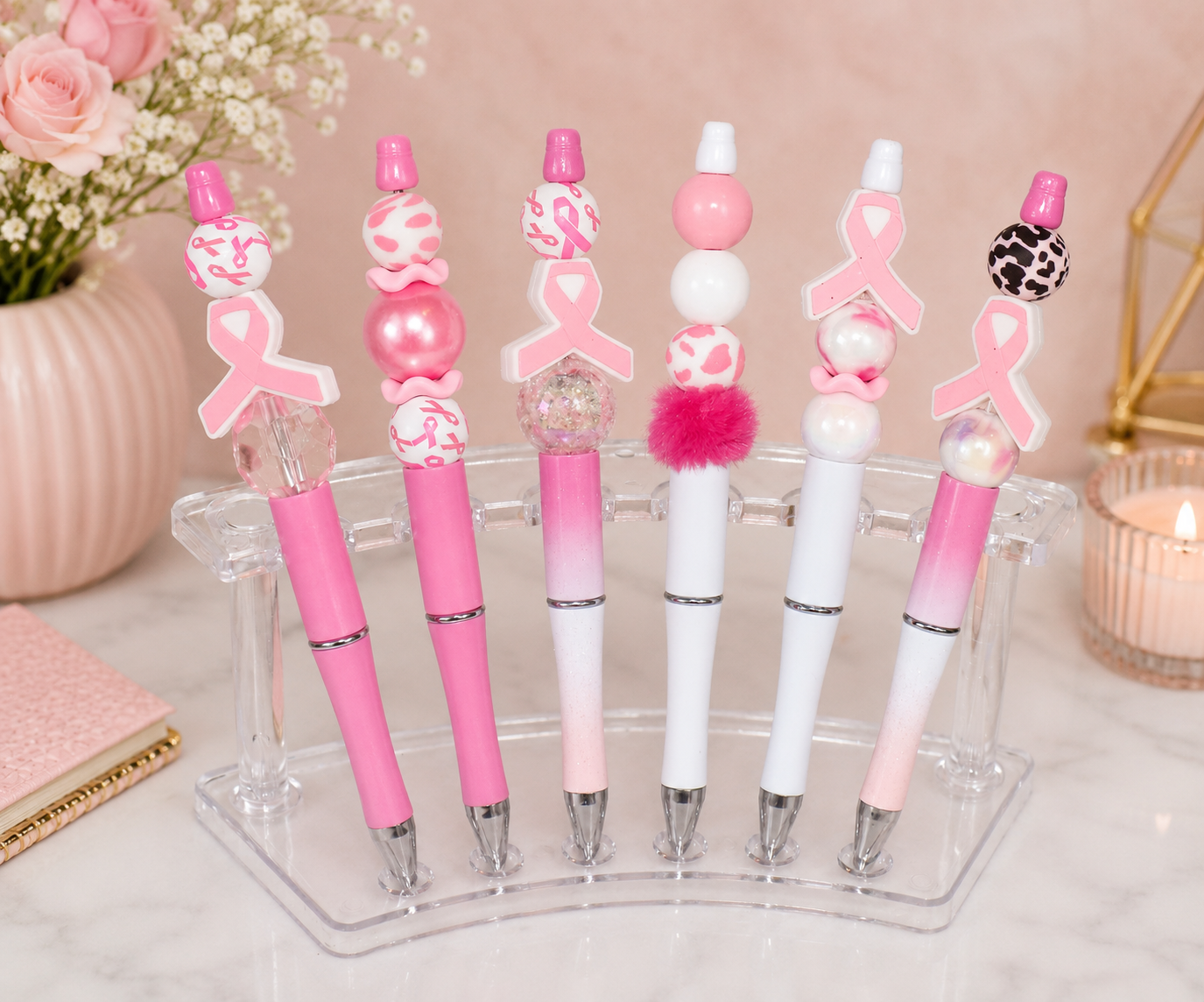 Group of Breast Cancer Ink pens