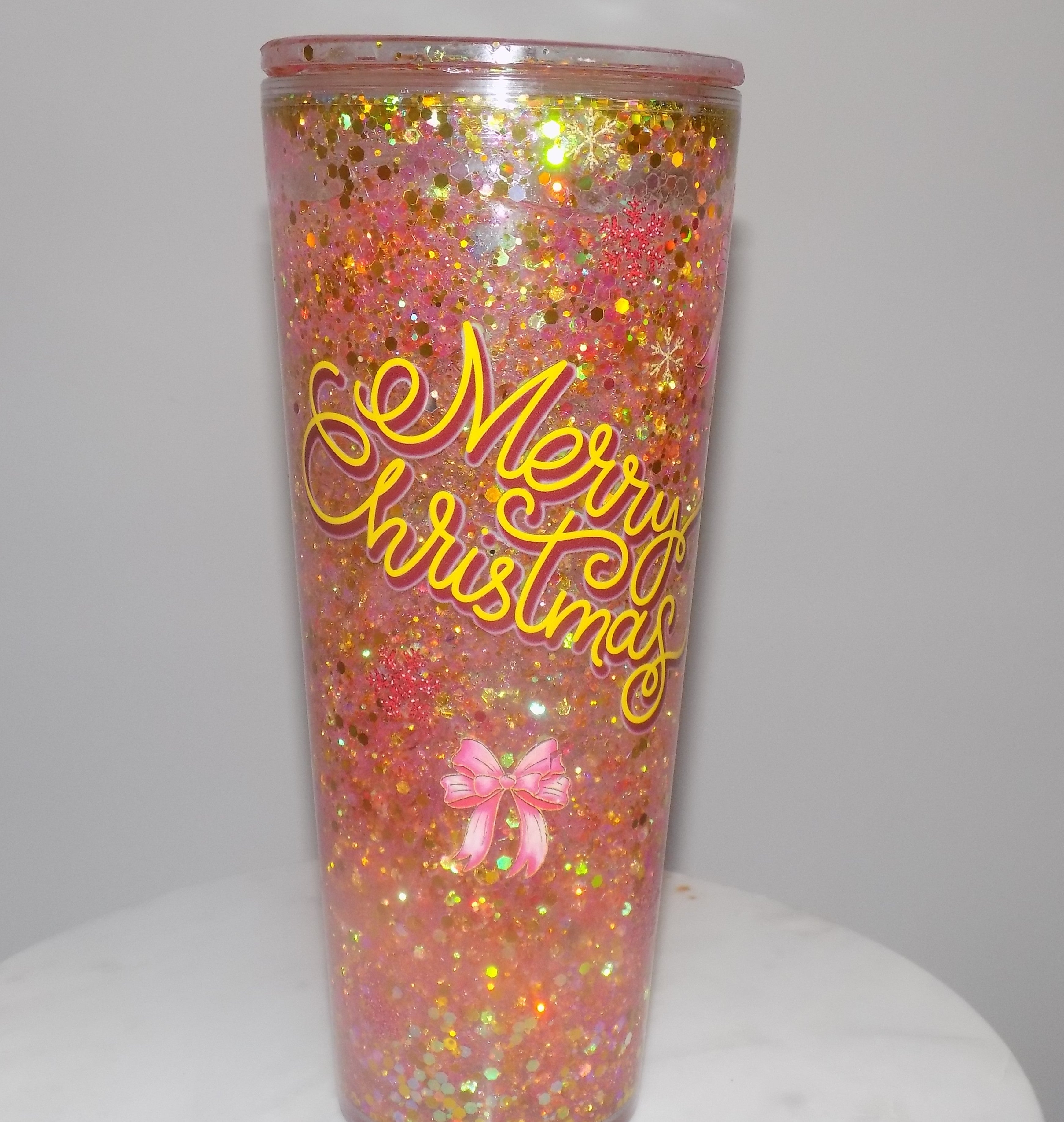 24oz Merry Christmas Snow globe Tumbler