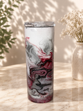 20oz Tumbler Gray and Burgundy swirl