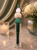 Dark green glittered ink pen