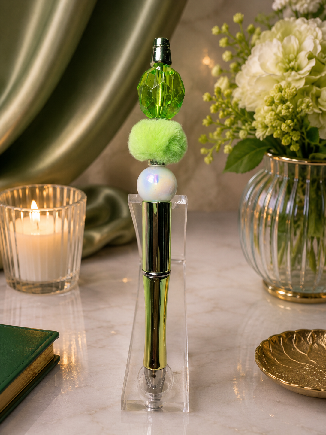 Green chrome ink pen