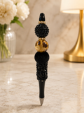 Black ink pen with animal print bead