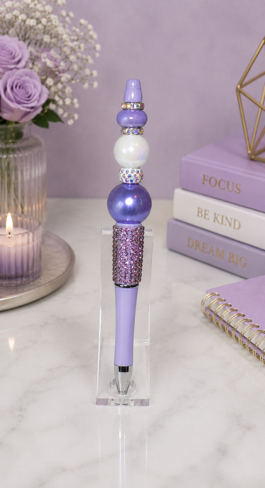 Lovely lavender and white pen