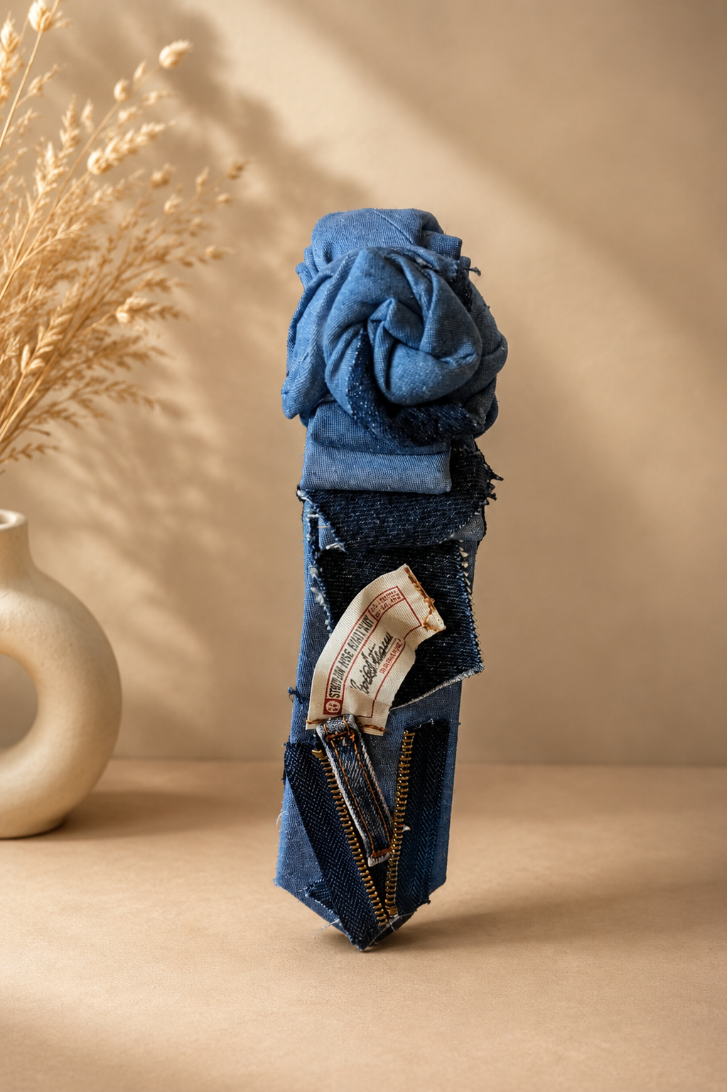 Denim necktie