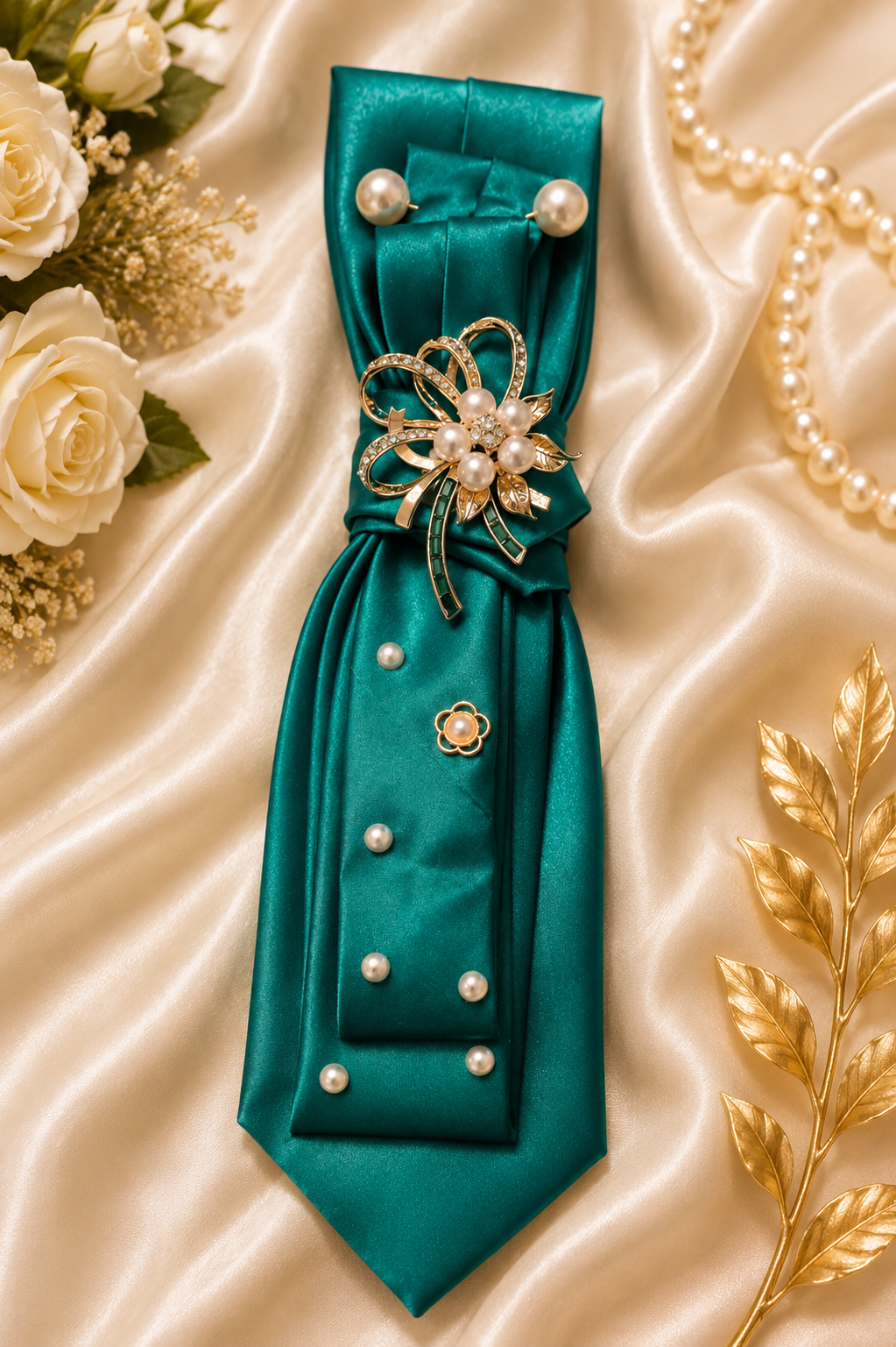 Kelly Green and gold necktie